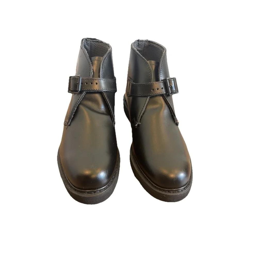 New Bates Lites MEN'S Black Buckle Leather Chukkas E00083 Size 7.5 D Boots